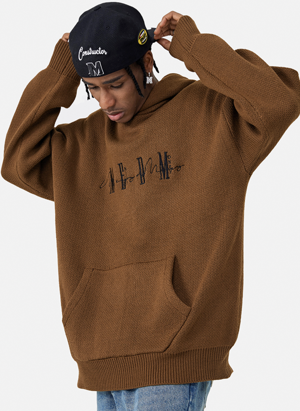 MEDM Logo hooded Knit Sweater | Face 3 Face