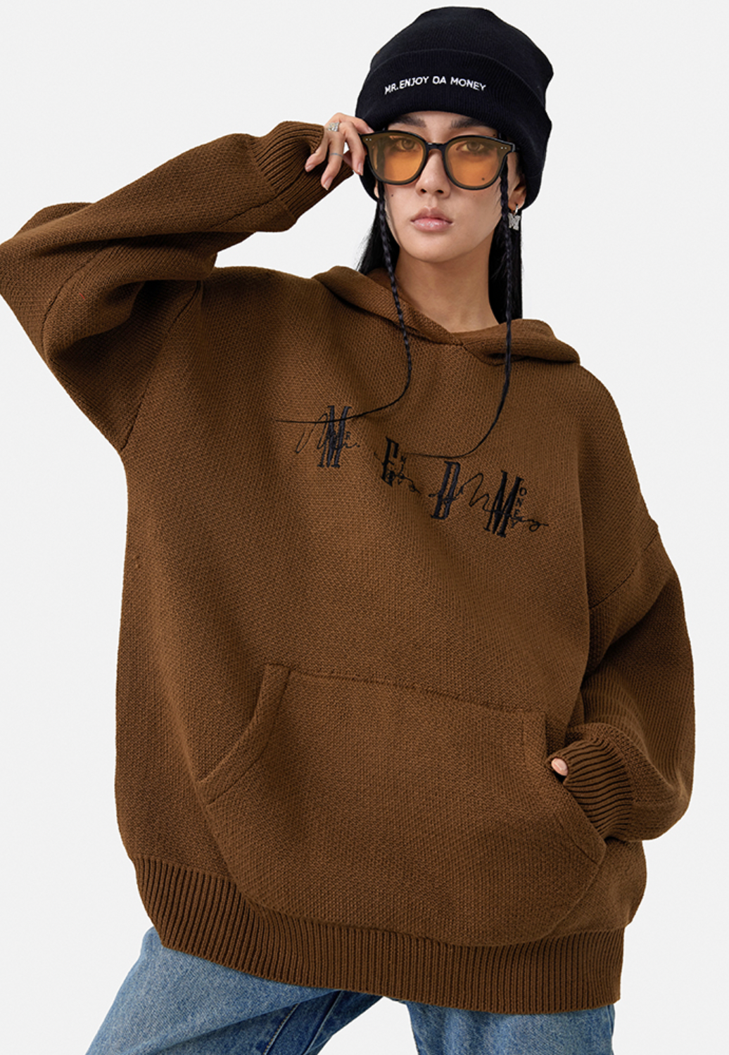 MEDM Logo hooded Knit Sweater | Face 3 Face