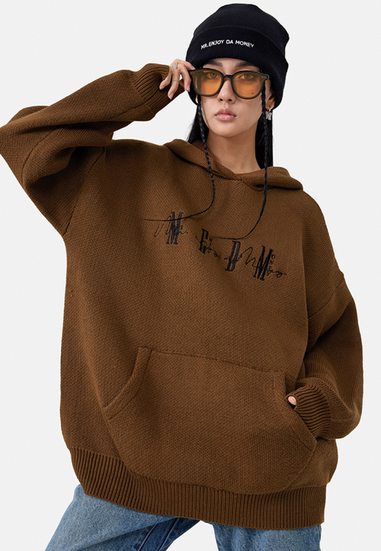 MEDM Logo hooded Knit Sweater | Face 3 Face