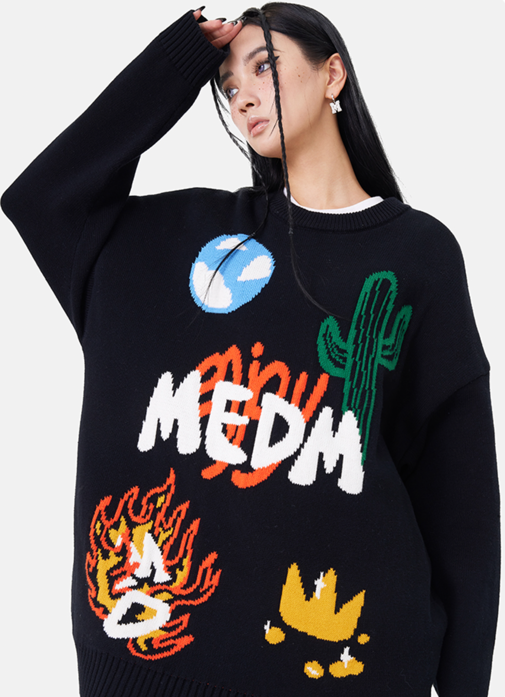 MEDM Campfire Cactus Knit Sweater | Face 3 Face