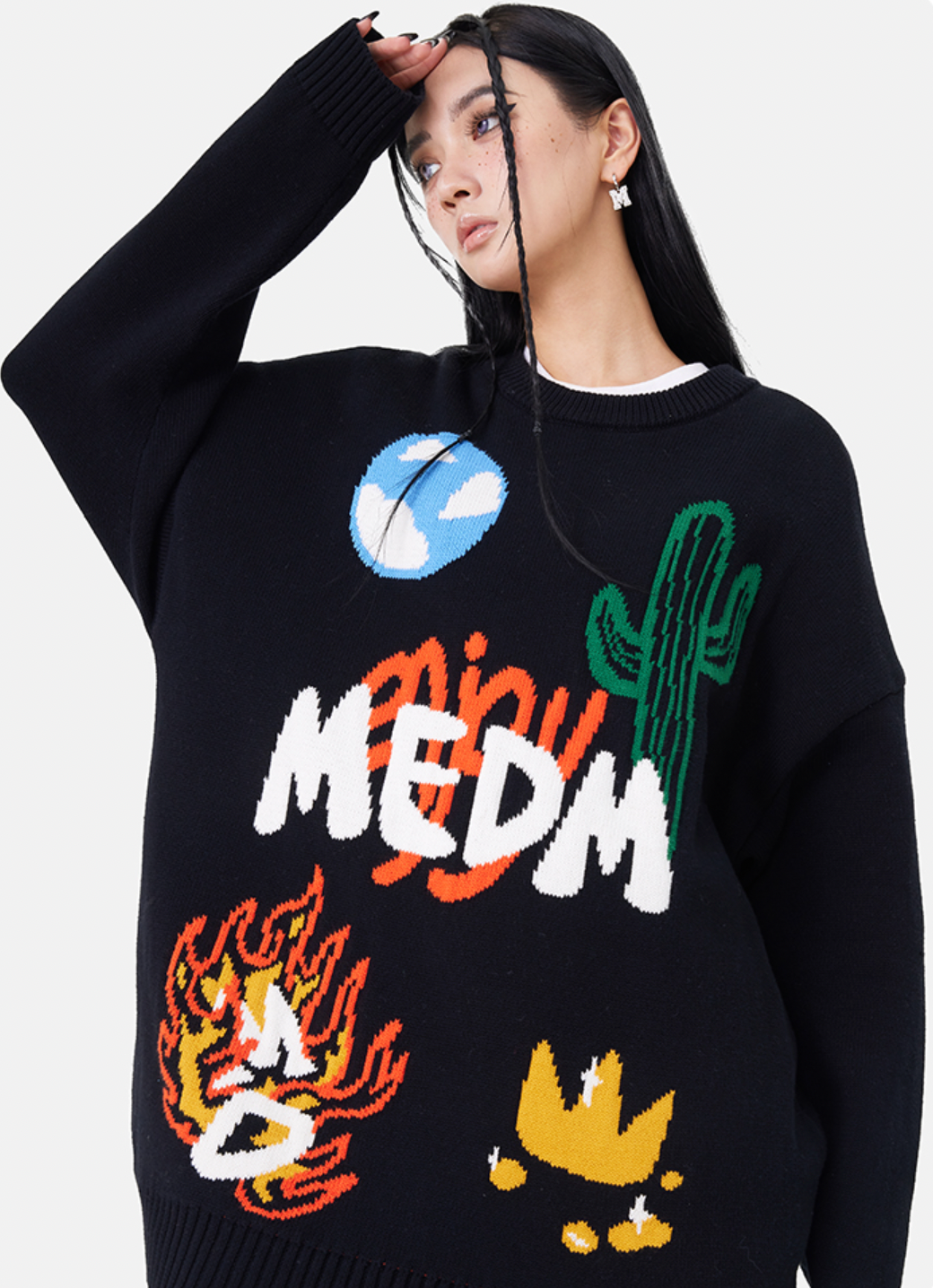 MEDM Campfire Cactus Knit Sweater