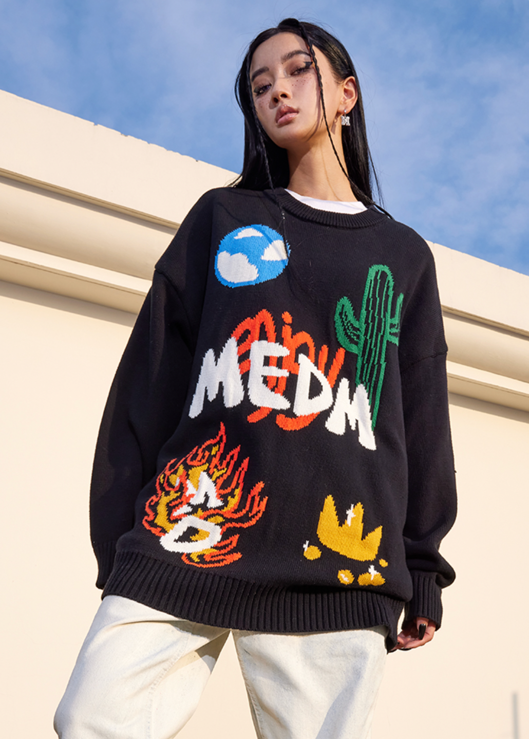 MEDM Campfire Cactus Knit Sweater | Face 3 Face