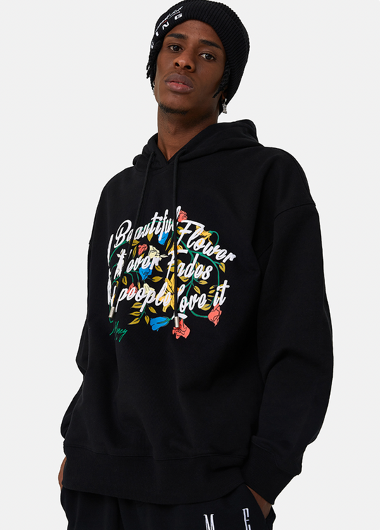 MEDM Letters Printed Flower Hoodie | Face 3 Face