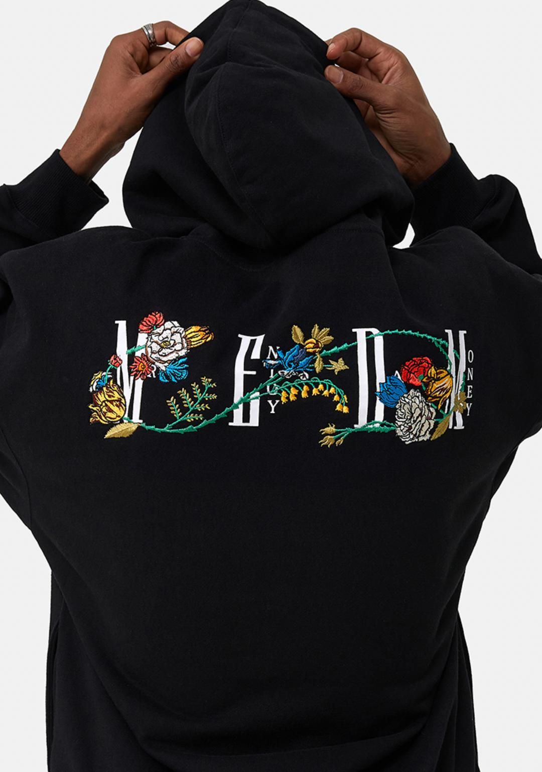 MEDM Letters Printed Flower Hoodie | Face 3 Face