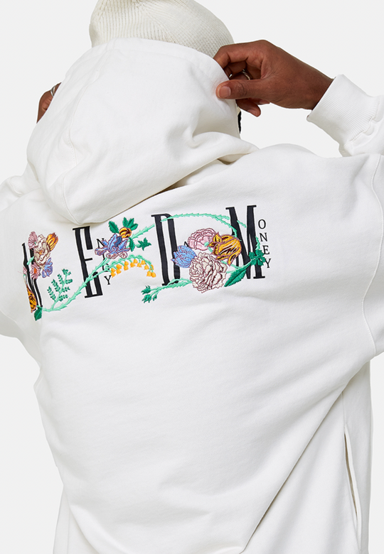 MEDM Letters Printed Flower Hoodie | Face 3 Face