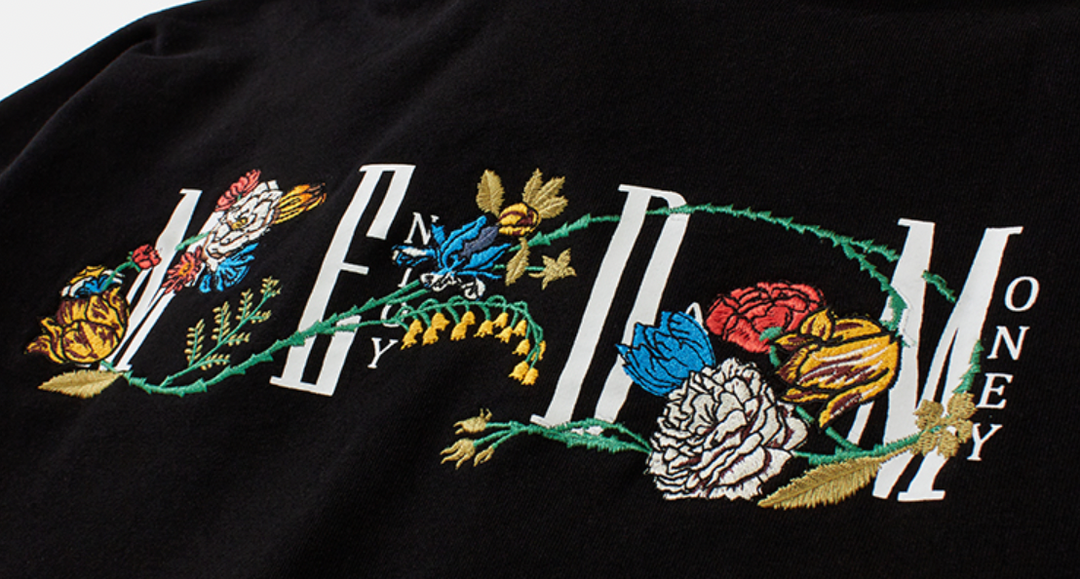 MEDM Letters Printed Flower Hoodie | Face 3 Face