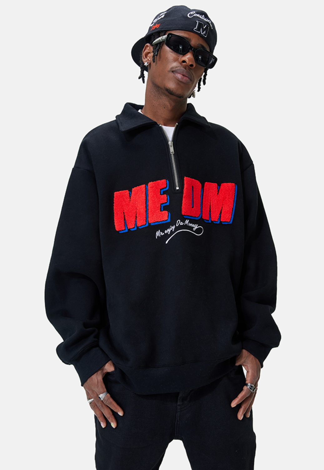 MEDM Half Zipper Logo POLO Sweatshirts | Face 3 Face