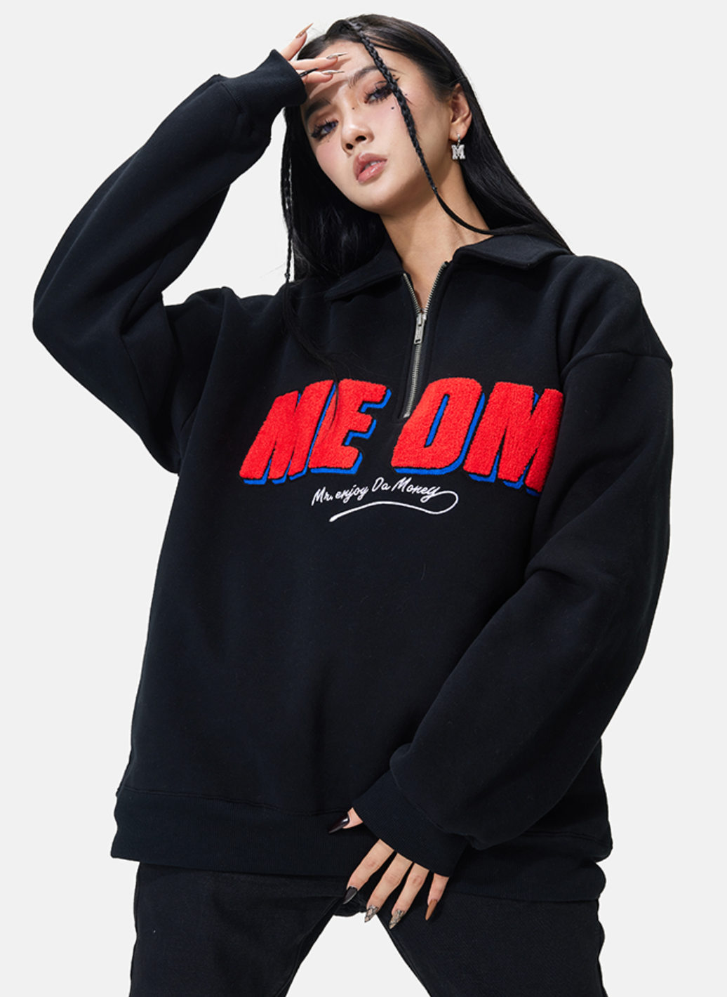 MEDM Half Zipper Logo POLO Sweatshirts | Face 3 Face