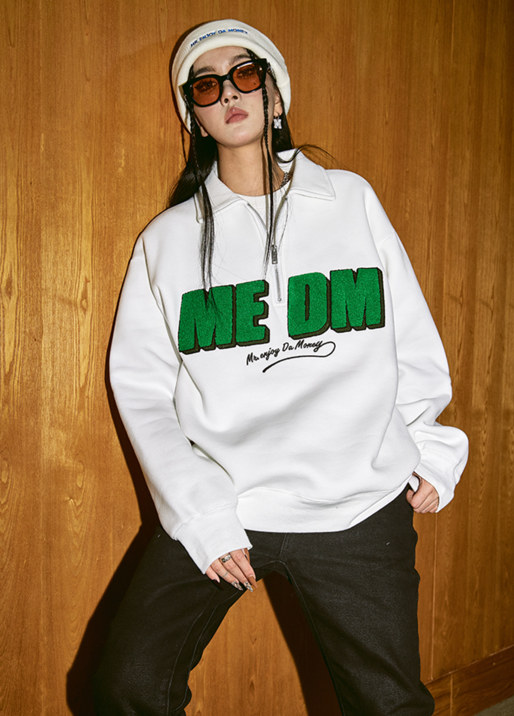 MEDM Half Zipper Logo POLO Sweatshirts | Face 3 Face