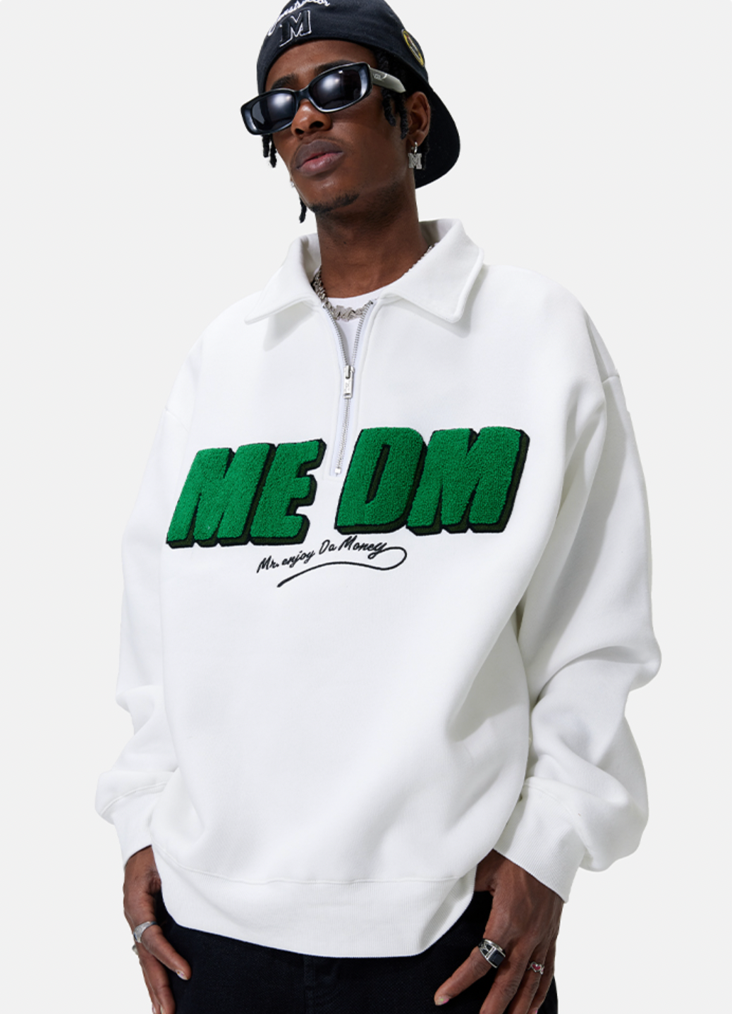 MEDM Half Zipper Logo POLO Sweatshirts | Face 3 Face