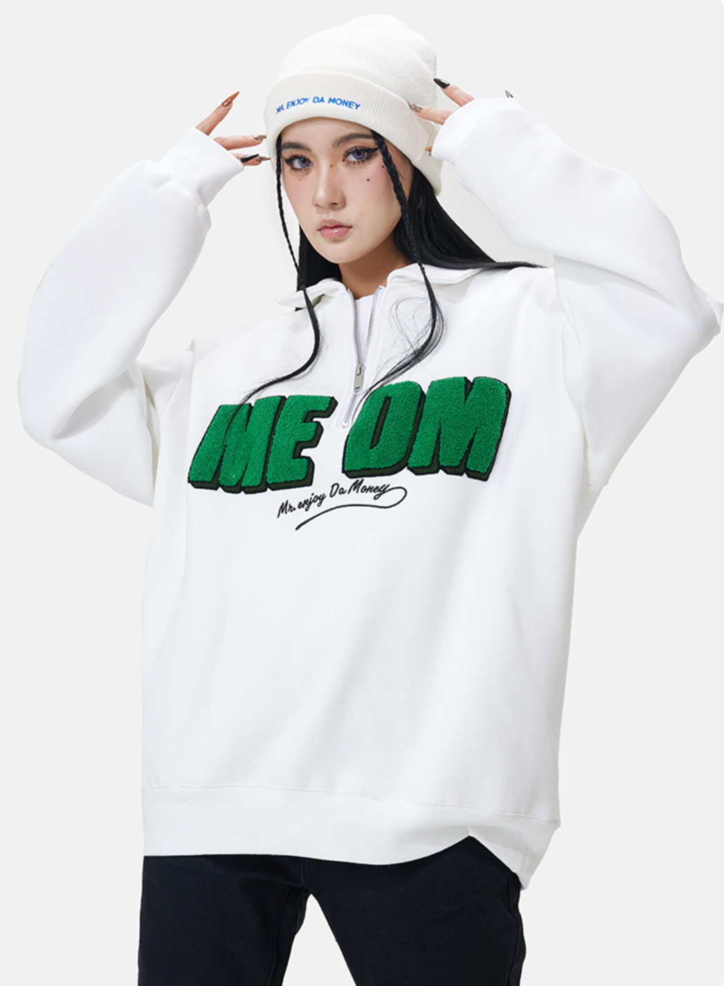 MEDM Half Zipper Logo POLO Sweatshirts | Face 3 Face