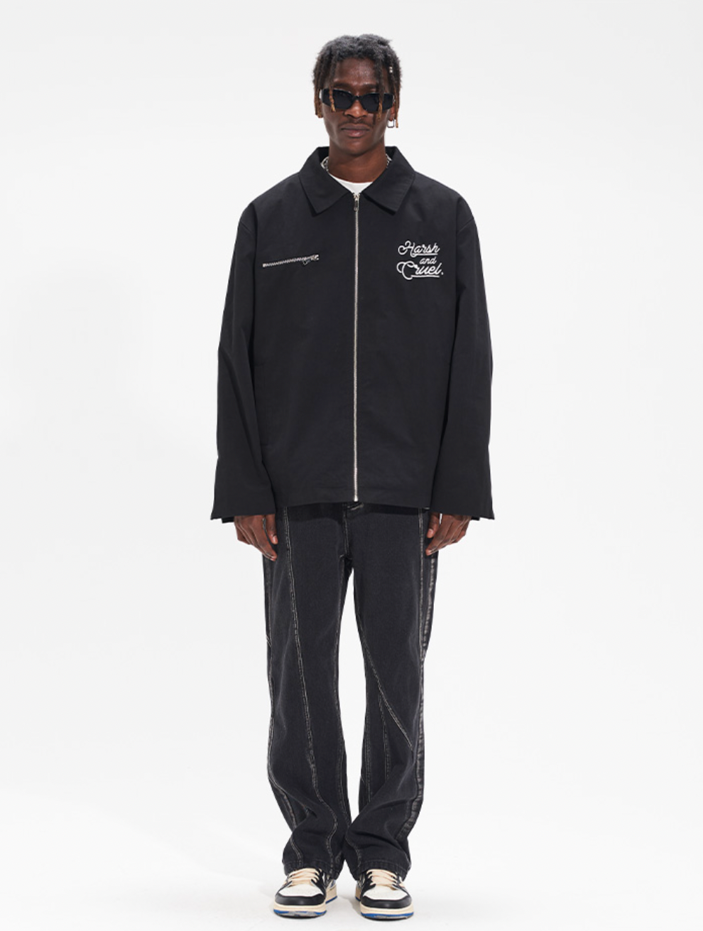 Harsh and Cruel Flower Body Lettering Love Embroidery Jacket | Face 3 Face