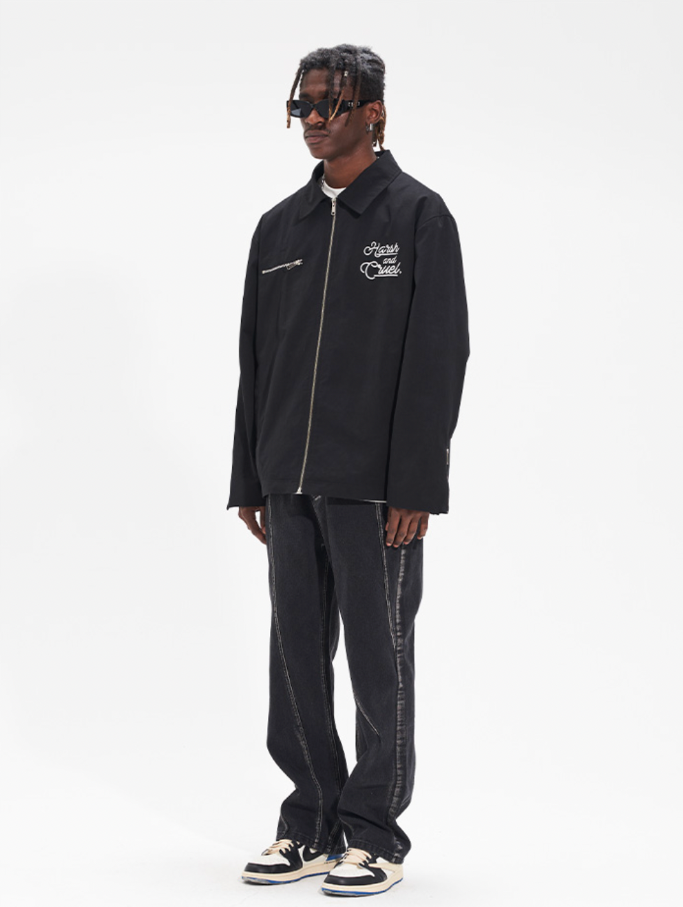 Harsh and Cruel Flower Body Lettering Love Embroidery Jacket | Face 3 Face