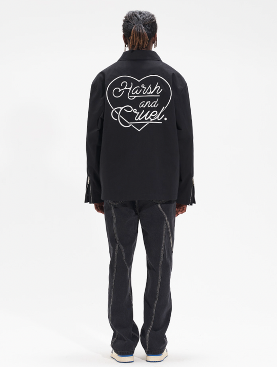 Harsh and Cruel Flower Body Lettering Love Embroidery Jacket | Face 3 Face