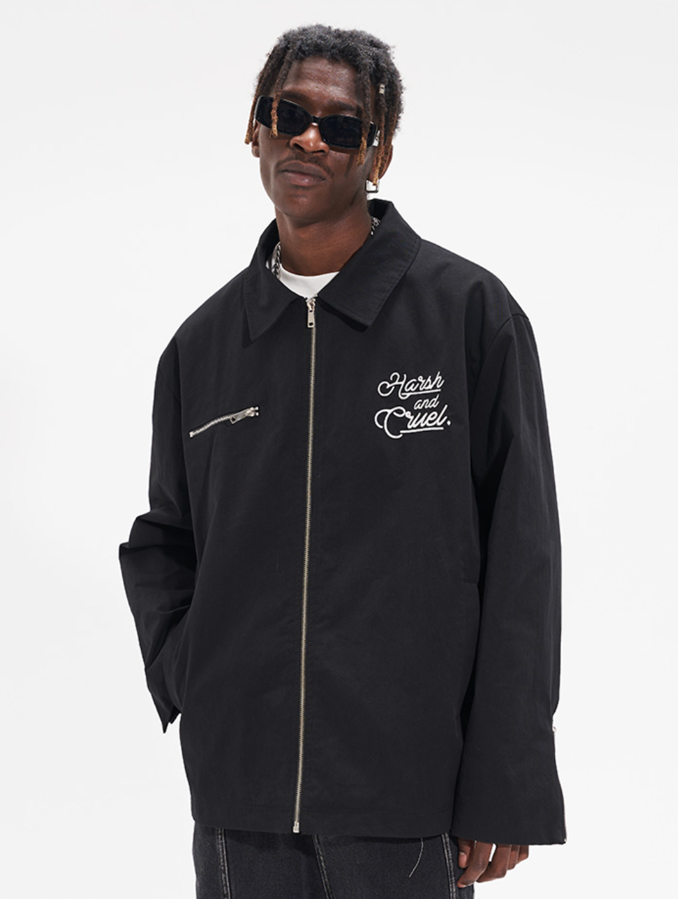 Harsh and Cruel Flower Body Lettering Love Embroidery Jacket | Face 3 Face