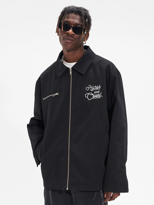 Harsh and Cruel Flower Body Lettering Love Embroidery Jacket | Face 3 Face