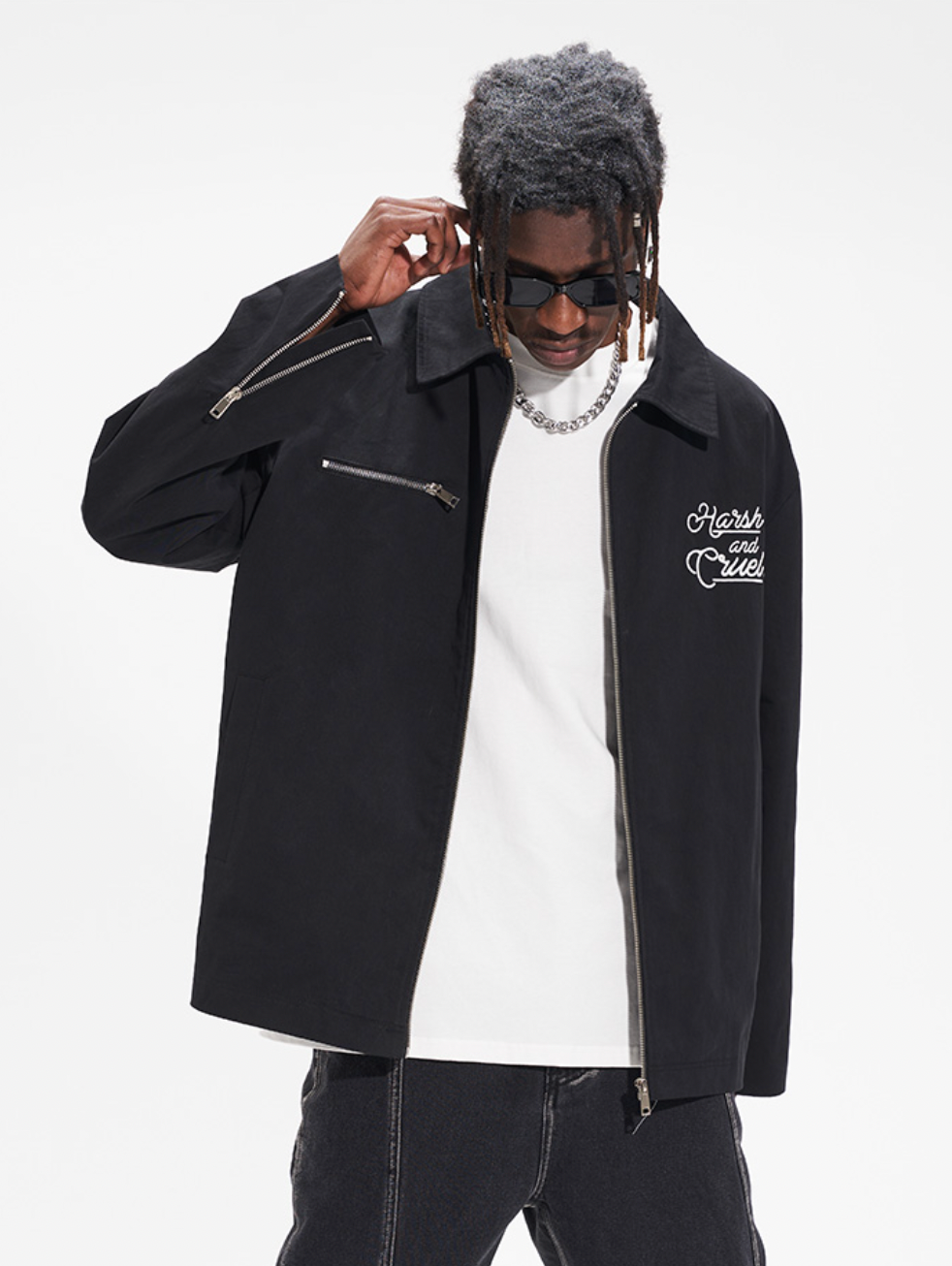 Harsh and Cruel Flower Body Lettering Love Embroidery Jacket | Face 3 Face