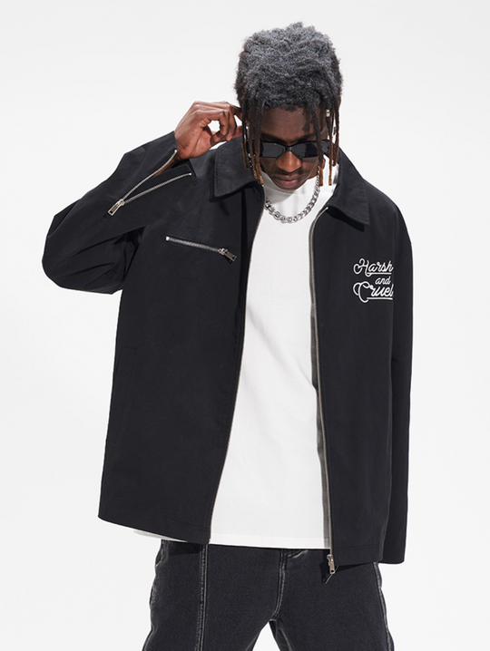 Harsh and Cruel Flower Body Lettering Love Embroidery Jacket | Face 3 Face