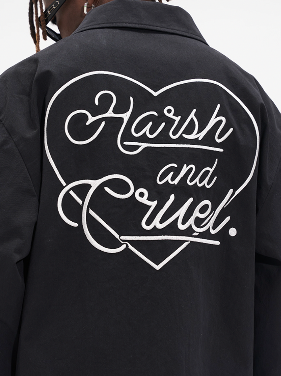 Harsh and Cruel Flower Body Lettering Love Embroidery Jacket | Face 3 Face