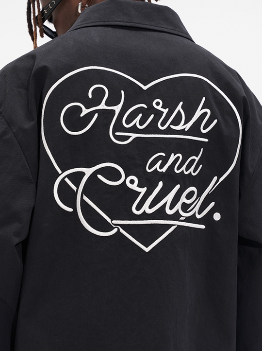 Harsh and Cruel Flower Body Lettering Love Embroidery Jacket | Face 3 Face