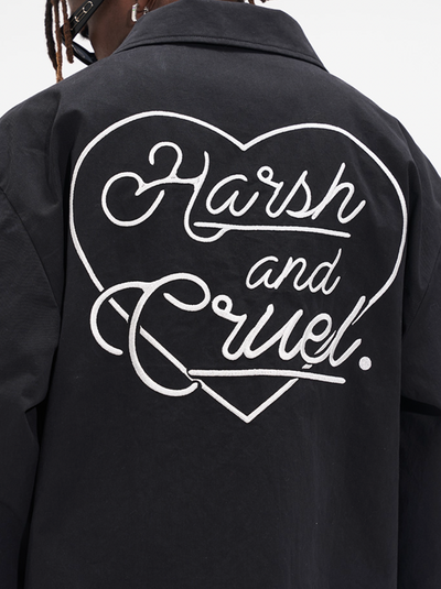 Harsh and Cruel Flower Body Lettering Love Embroidery Jacket