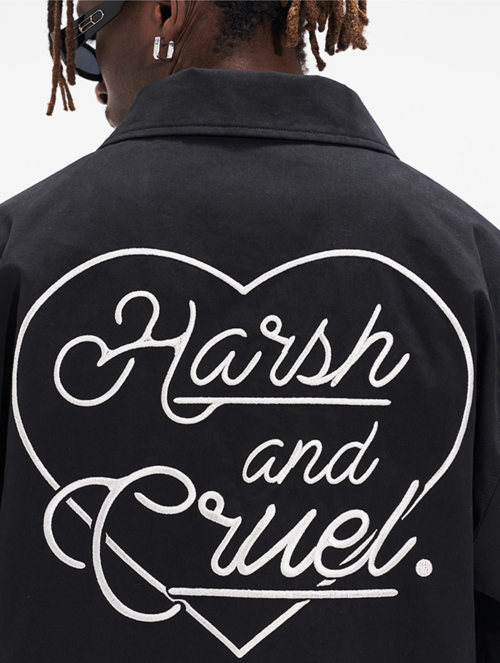 Harsh and Cruel Flower Body Lettering Love Embroidery Jacket | Face 3 Face