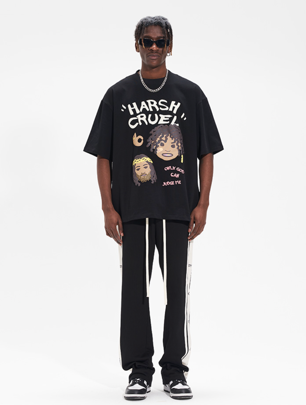 Harsh and Cruel Logo Label Stripes Sweatpants | Face 3 Face