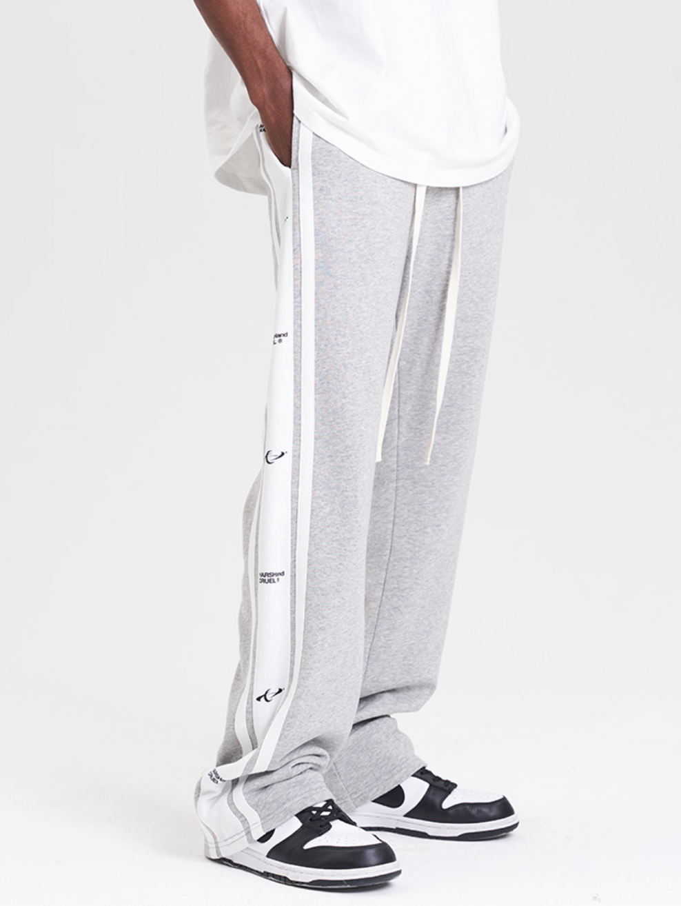 Harsh and Cruel Logo Label Stripes Sweatpants | Face 3 Face