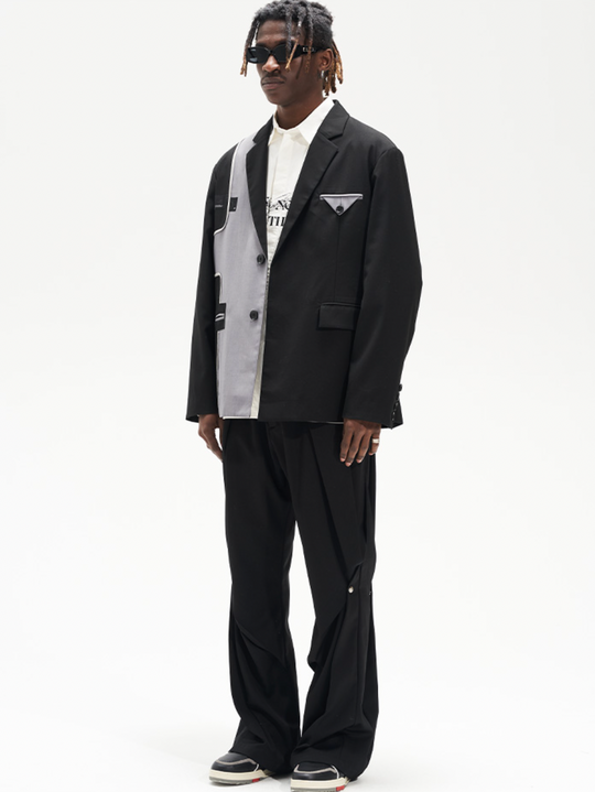 Harsh and Cruel Deconstructed Reversal Stitching Contrast Suit Jacket | Face 3 Face