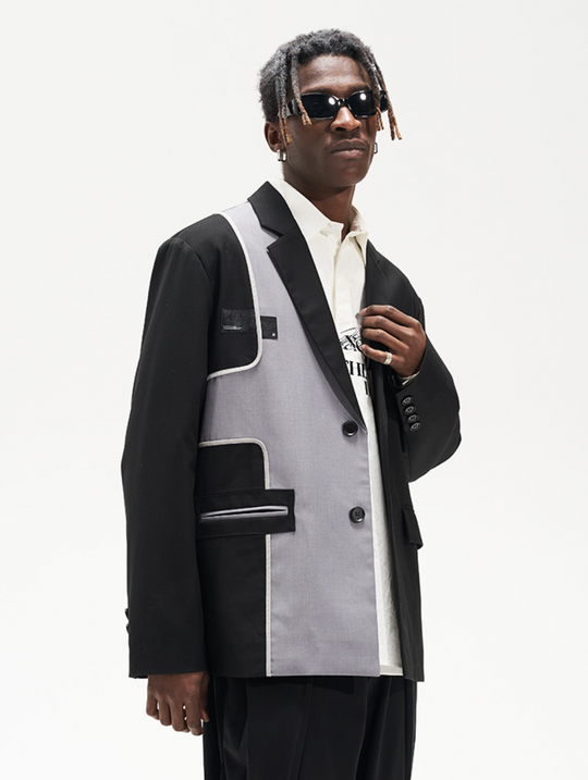 Harsh and Cruel Deconstructed Reversal Stitching Contrast Suit Jacket | Face 3 Face