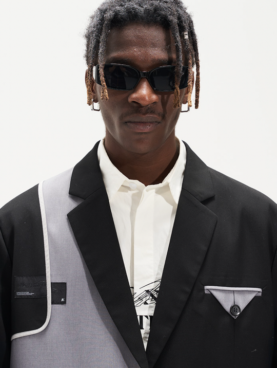 Harsh and Cruel Deconstructed Reversal Stitching Contrast Suit Jacket | Face 3 Face