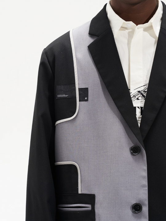 Harsh and Cruel Deconstructed Reversal Stitching Contrast Suit Jacket | Face 3 Face