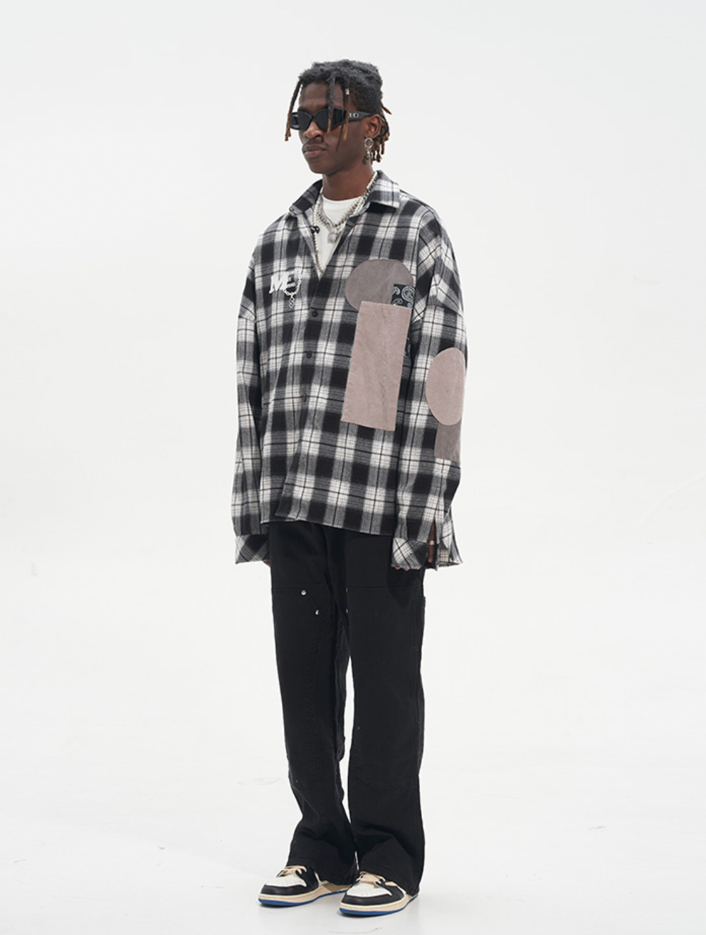 Harsh and Cruel Patchwork Plaid Long Sleeve Shirt