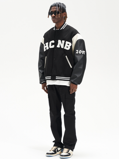 Harsh and Cruel Embroidered Letters Varsity Jacket