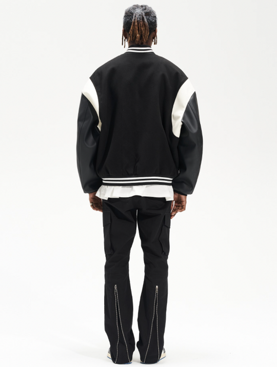 Harsh and Cruel Embroidered Letters Varsity Jacket