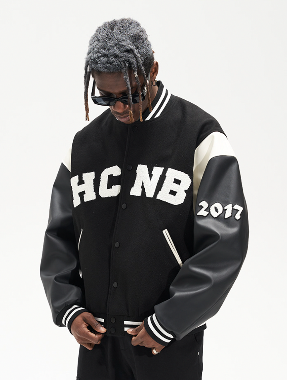 Harsh and Cruel Embroidered Letters Varsity Jacket