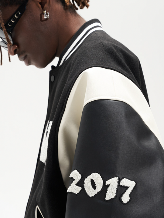 Harsh and Cruel Embroidered Letters Varsity Jacket