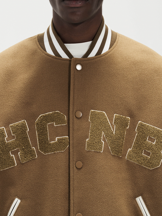 Harsh and Cruel Embroidered Letters Varsity Jacket
