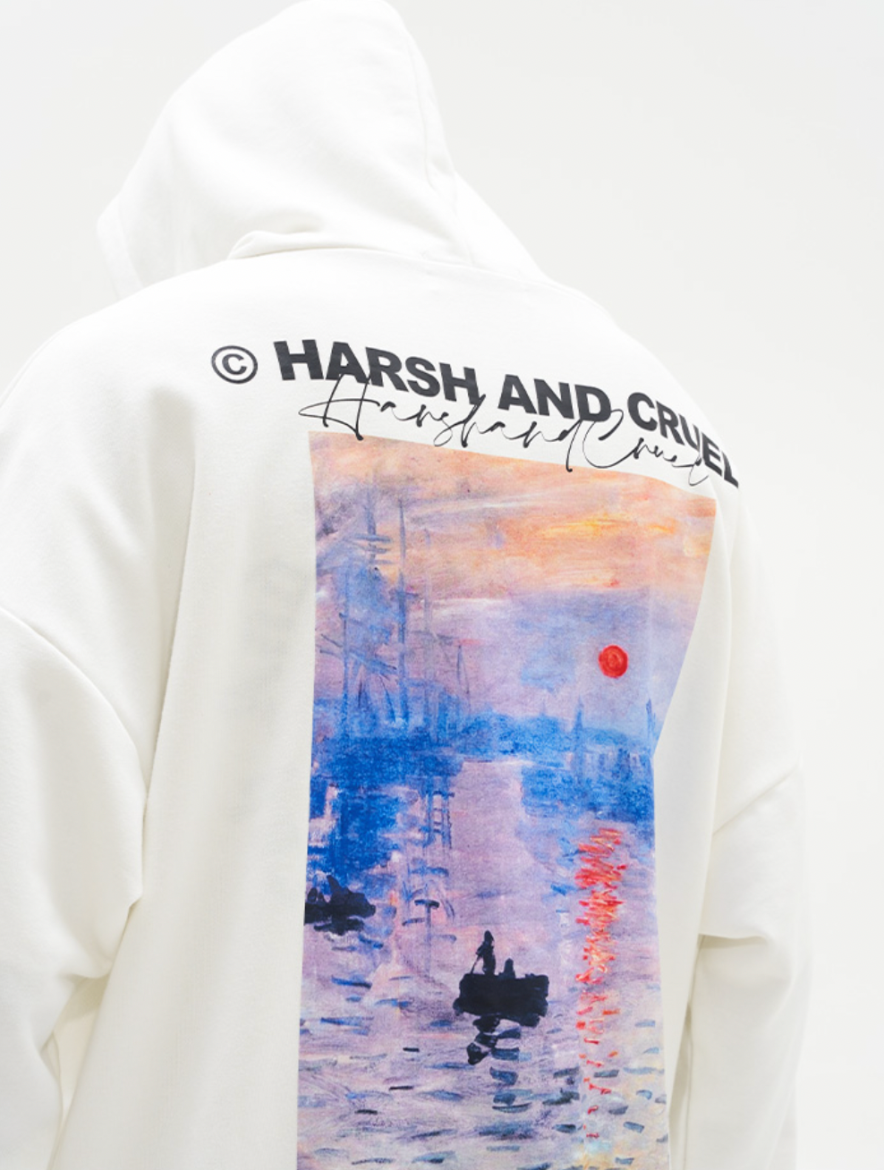 Harsh and Cruel Monet Sunset Oil Painting Hoodie