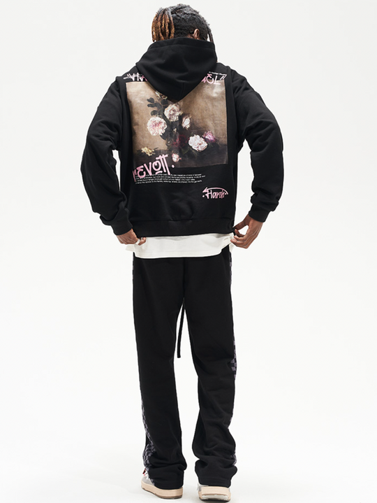 Harsh and Cruel Graffiti Floral Oil Painting Hoodie
