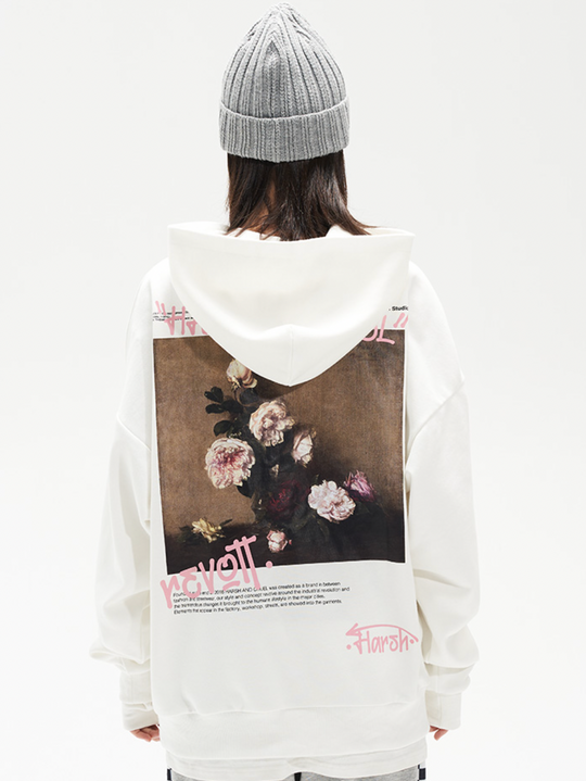 Harsh and Cruel Graffiti Floral Oil Painting Hoodie