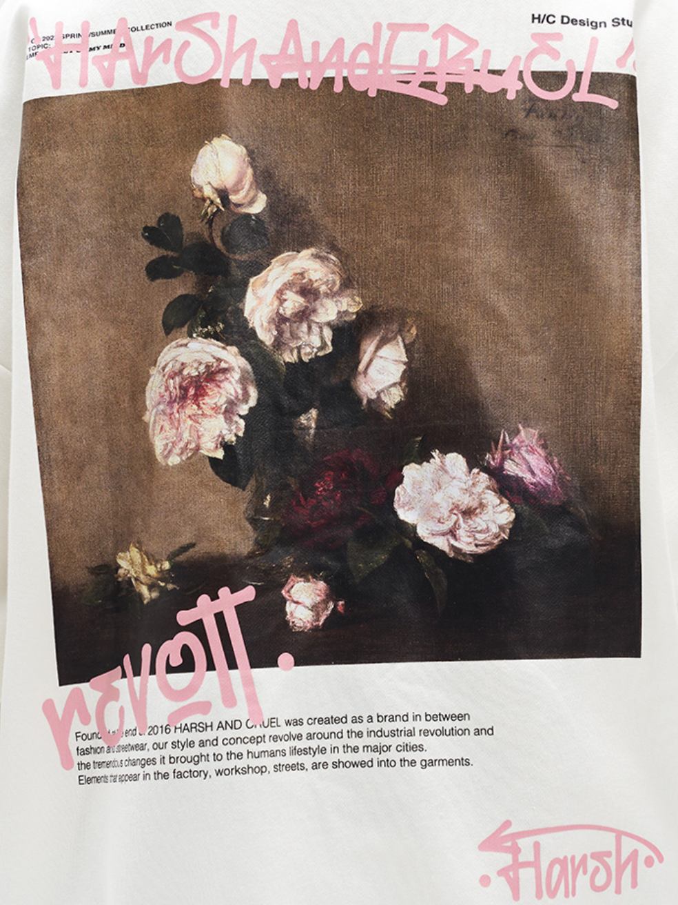 Harsh and Cruel Graffiti Floral Oil Painting Hoodie