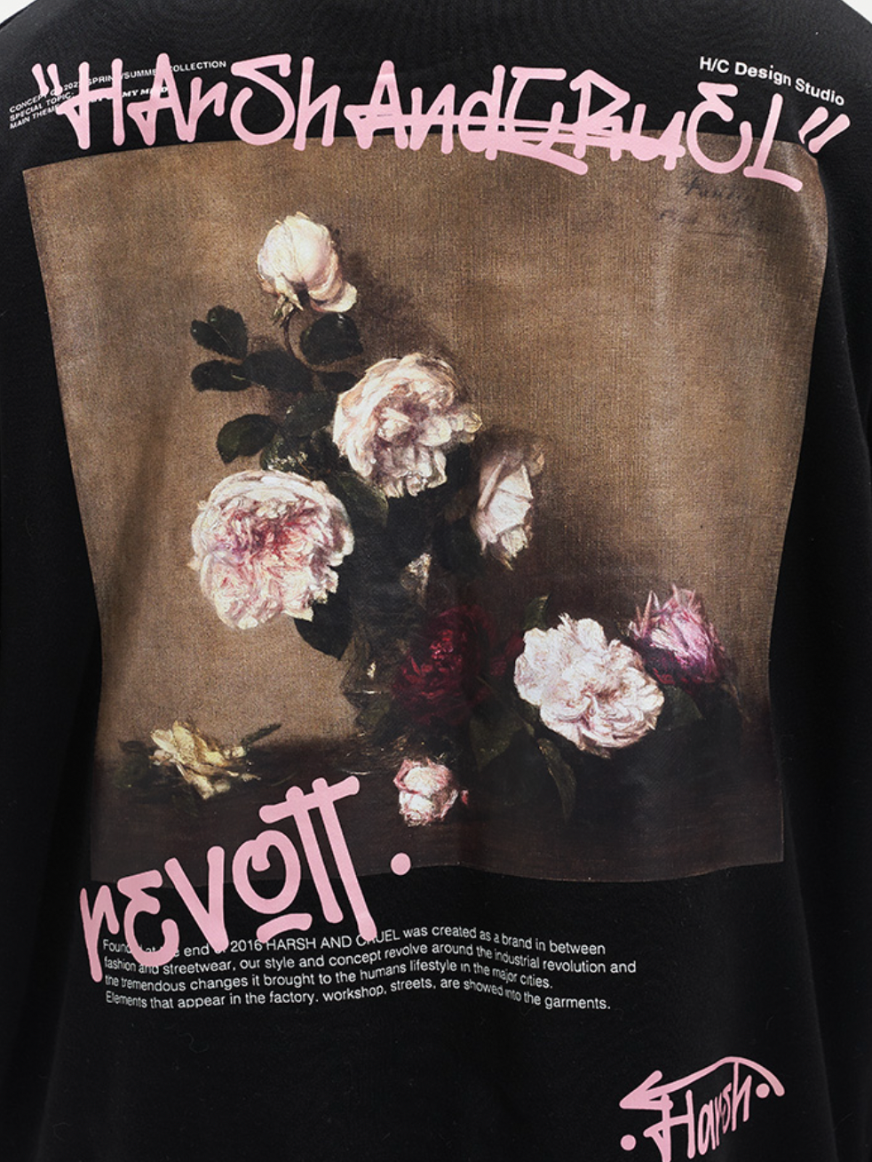 Harsh and Cruel Graffiti Floral Oil Painting Hoodie