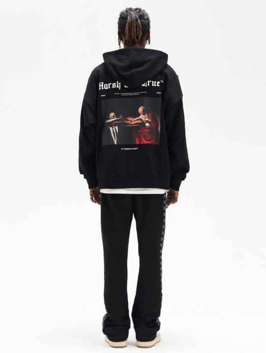 Harsh and Cruel Skull Oil Painting Hoodie