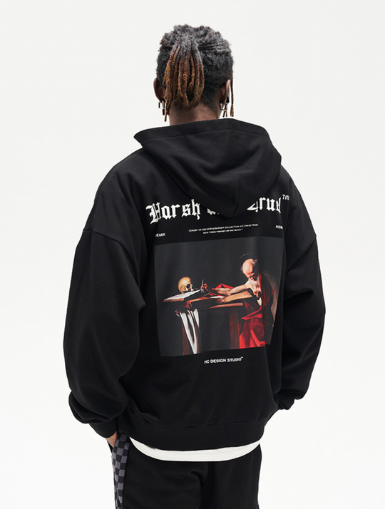 Harsh and Cruel Skull Oil Painting Hoodie