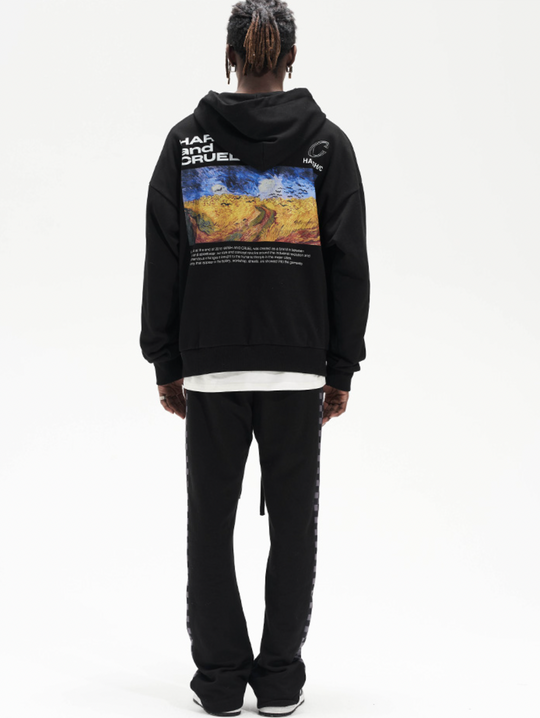 Harsh and Cruel Van Ghog Field Oil Painting Hoodie