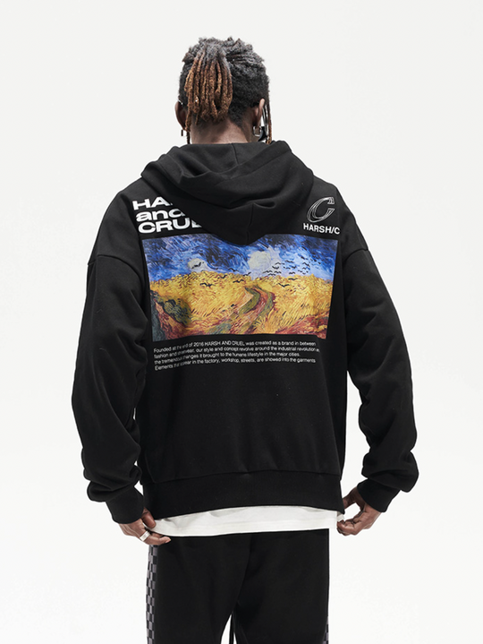 Harsh and Cruel Van Ghog Field Oil Painting Hoodie