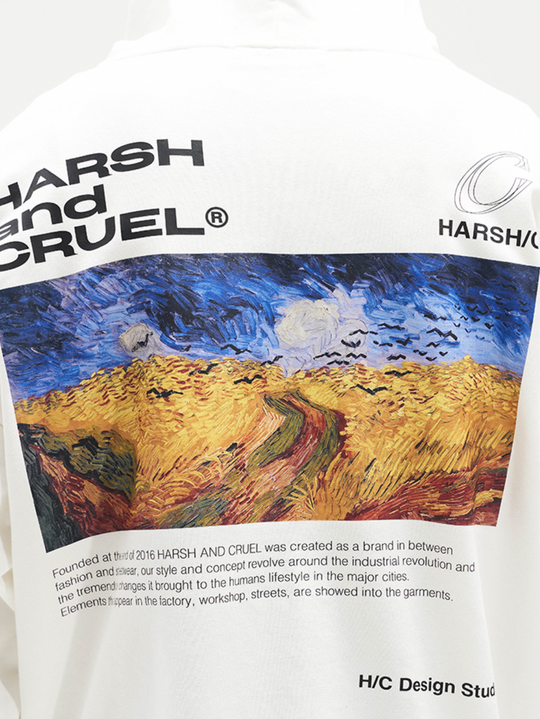 Harsh and Cruel Van Ghog Field Oil Painting Hoodie