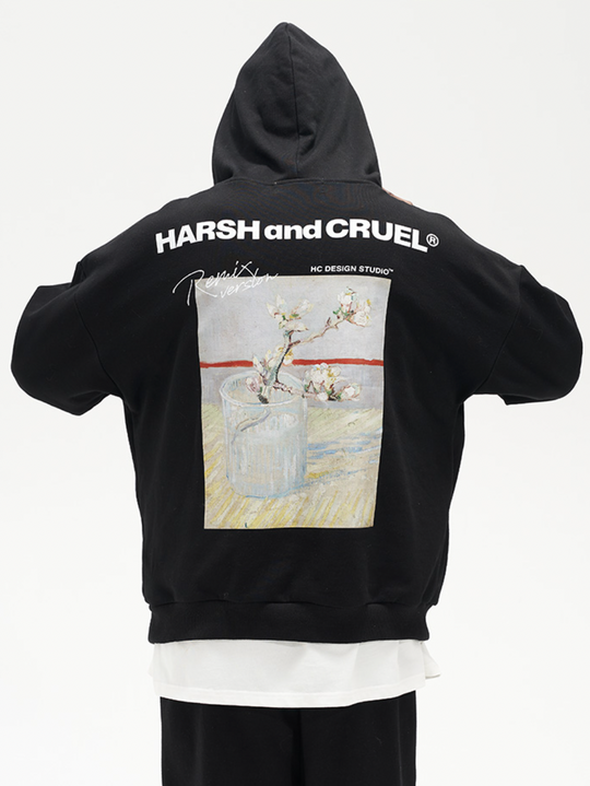 Harsh and Cruel Van Ghog Floral Oil Painting Hoodie