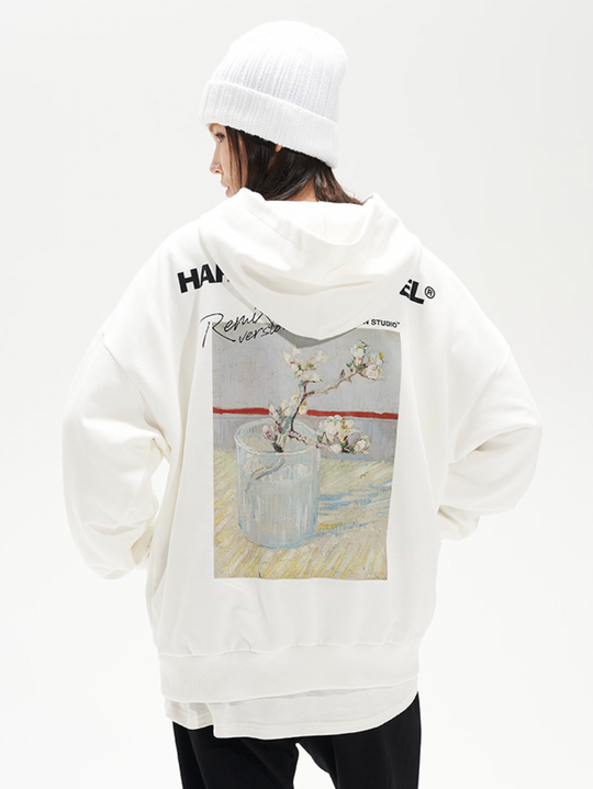 Harsh and Cruel Van Ghog Floral Oil Painting Hoodie